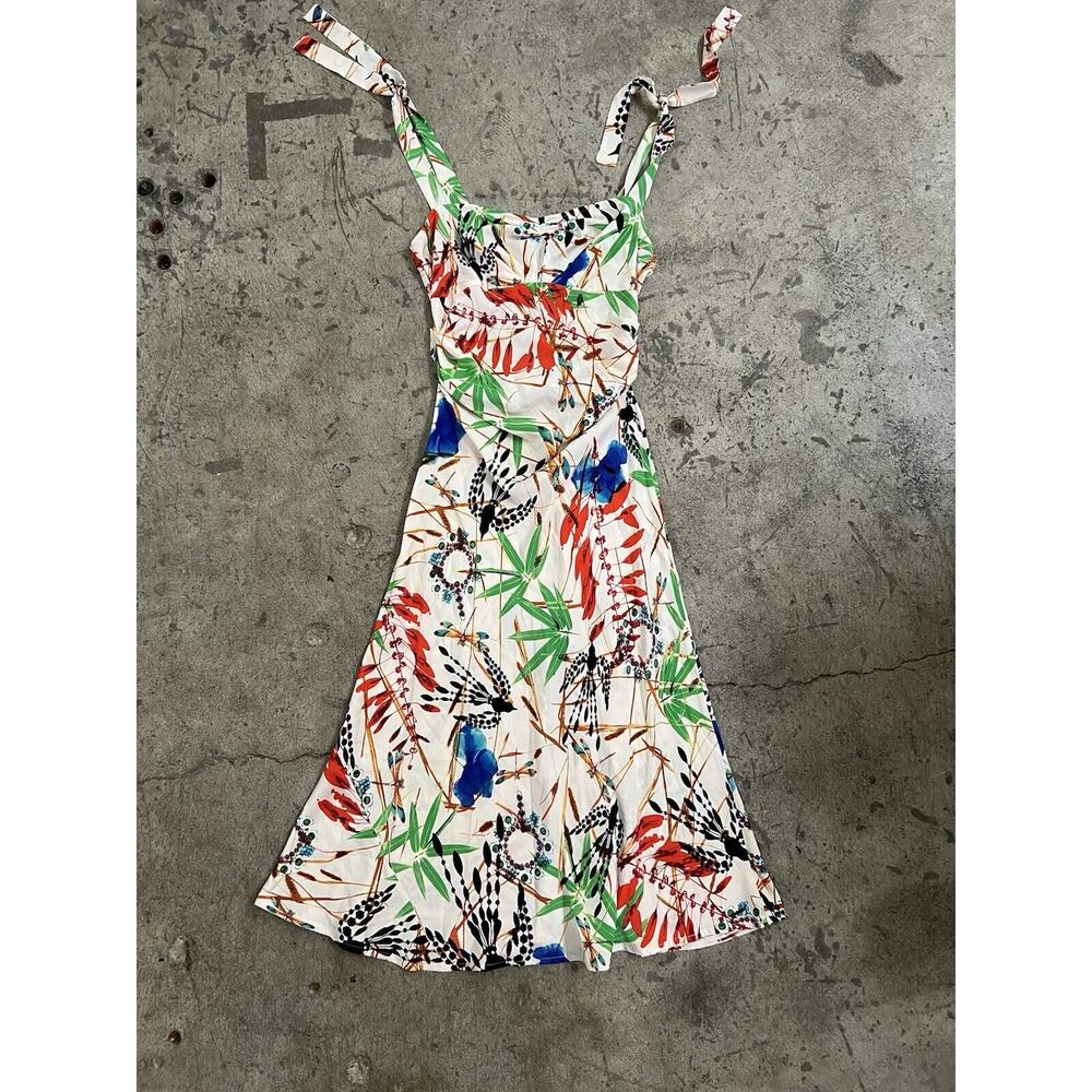 Diane Von Furstenberg Silk Floral Print Dress Size 6
